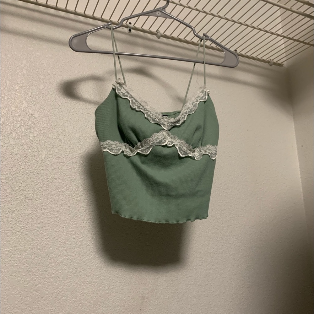 Mint Green Cropped Tank Top